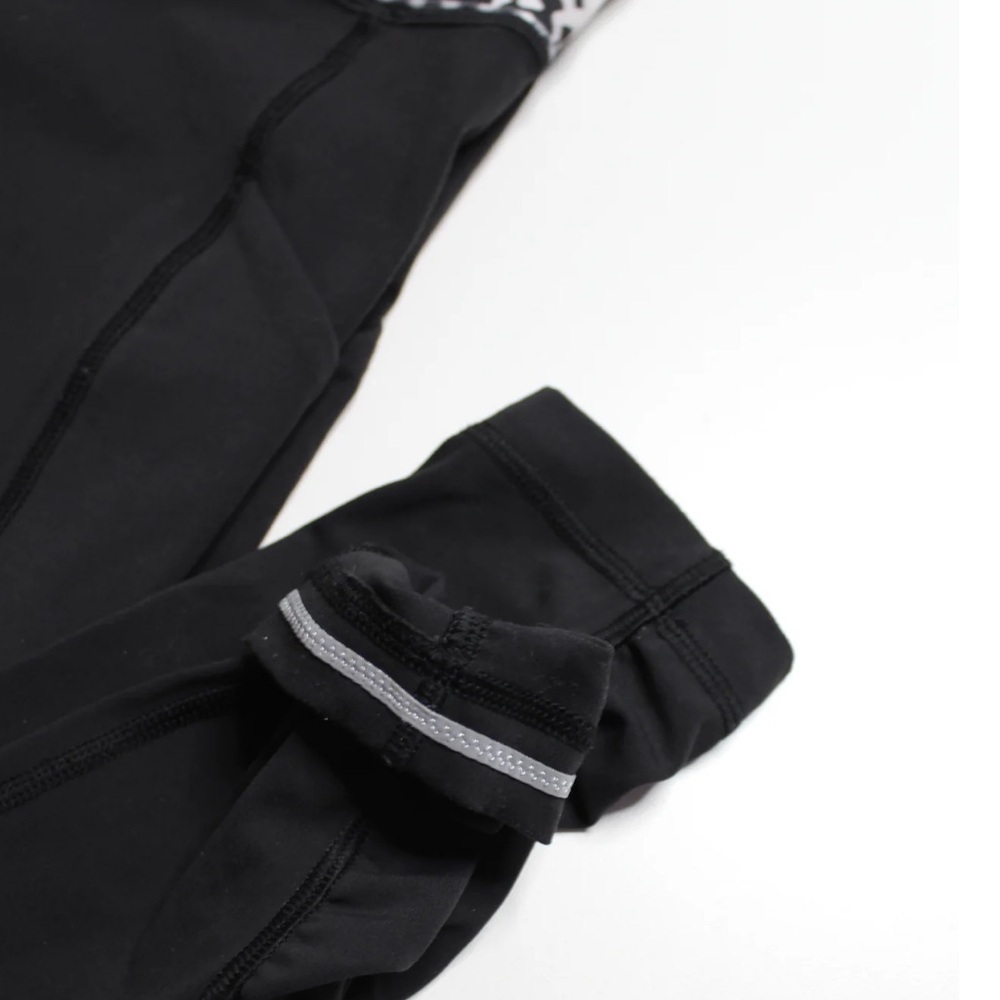 Lululemon Sz 8 Speed Run Reflective Pocket Ruffle  Leggings Snake Print Black - Picture 8 of 13